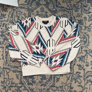 Ariat Geometric Crewneck Sweatshirt - Red, Blue, Gray